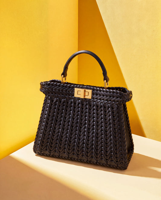 Fendi Peekaboo Trenzado Negro