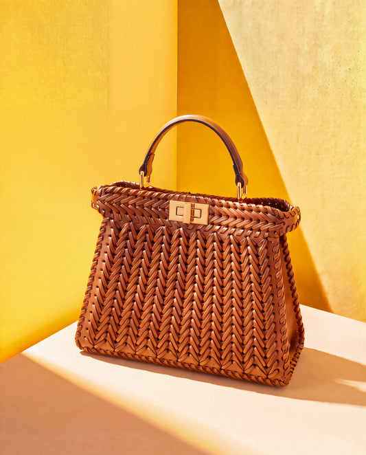 Fendi Peekaboo Trenzado Marrón