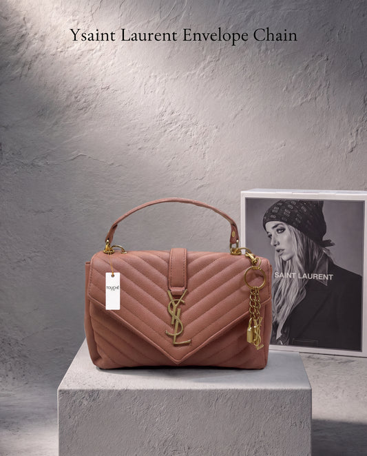 Ysaint Laurent Envelope Chain Nude