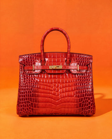 Hermès Birkin Naranja Cocodrilo