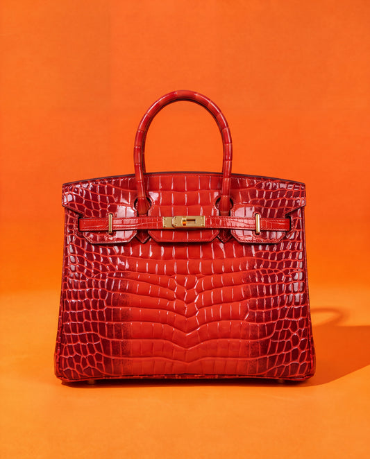 Hermès Birkin Naranja Cocodrilo
