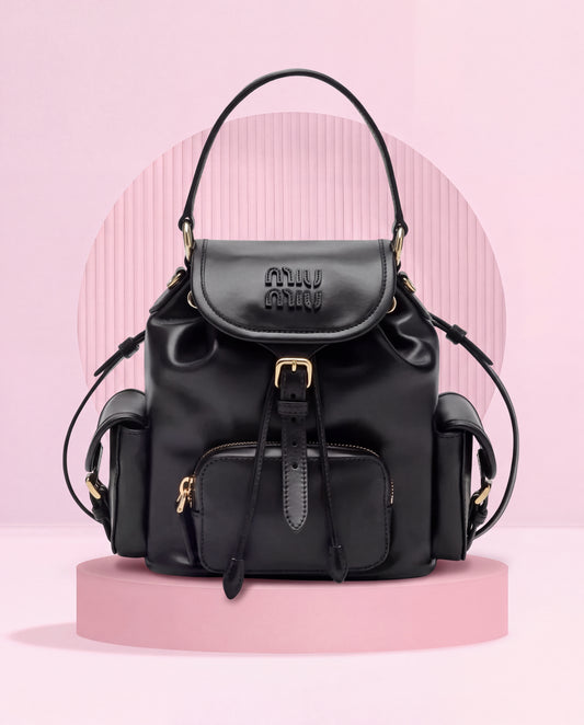 Miu Miu Leather Backpack Negro
