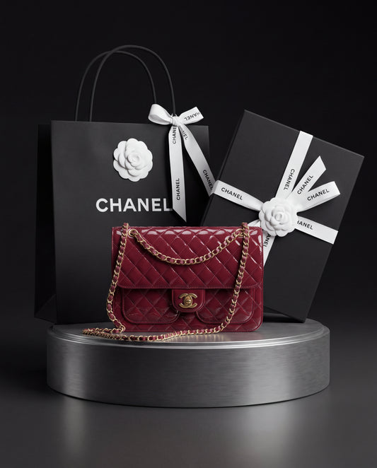 Chanel Flap Bordó Dorado