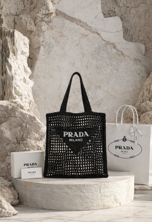 Prada Crochet logo Triagular