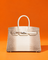 Hermès Birkin Blanco y Gris Cocodrilo