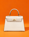 Hermès Kelly Blanco Cocodrilo