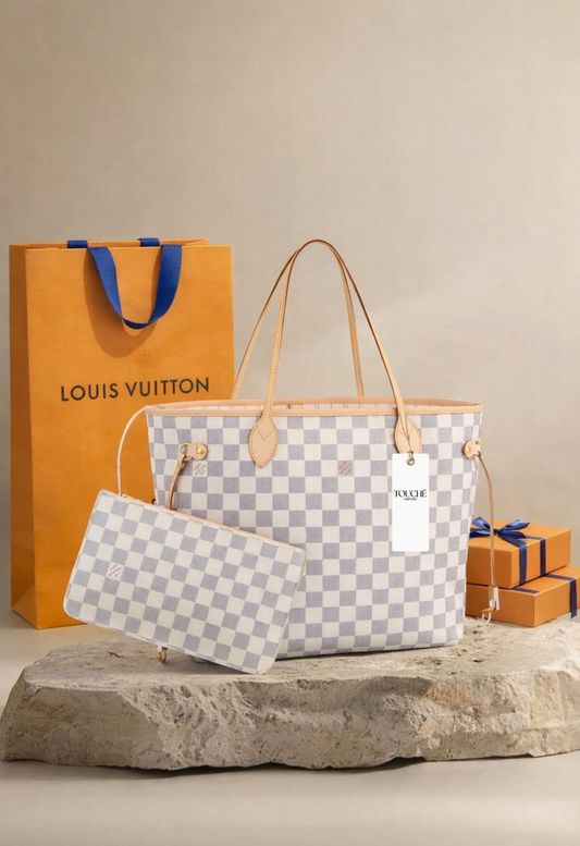 Louis Vuitton Neverfull White MM Monogram Tote