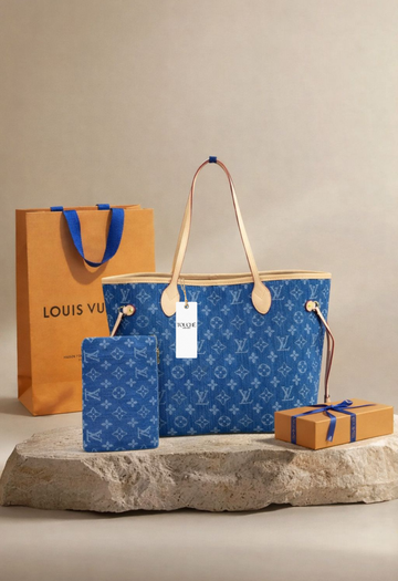Louis Vuitton Neverfull MM Monogram Denim Tote