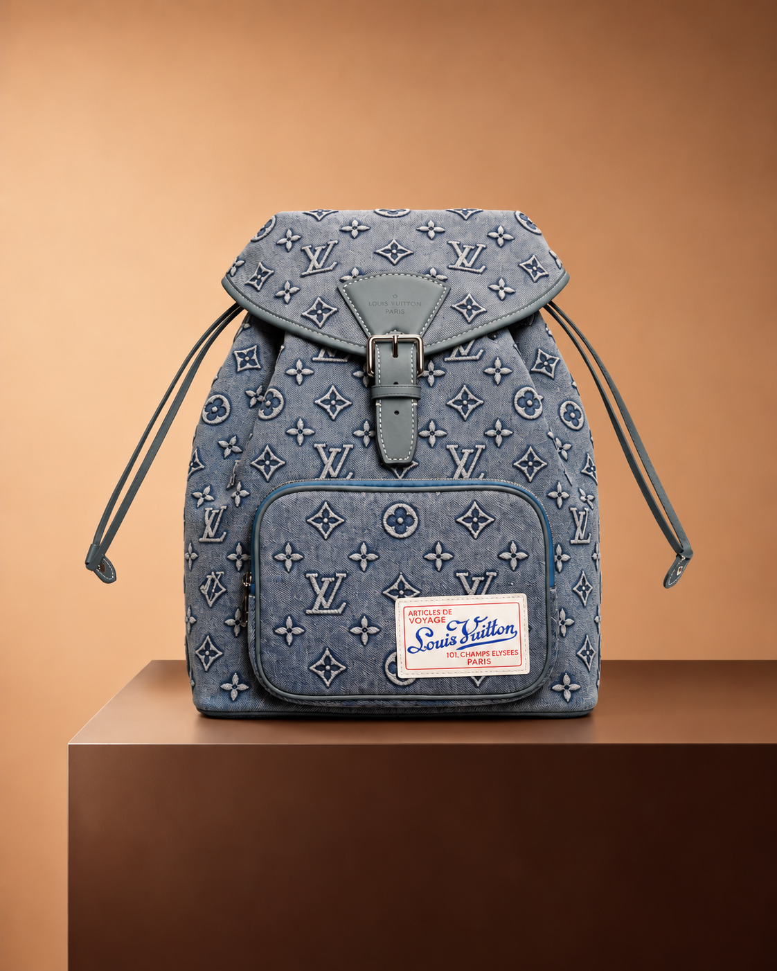 Louis Vuitton Backpack Celeste Denim Monograma