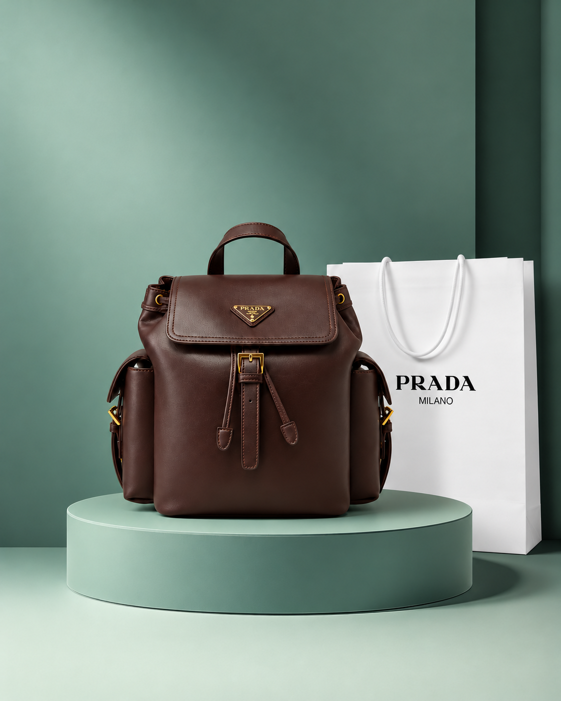 Prada Explore Backpack Medium Marrón