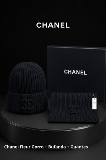 Chanel Fleur Gorro + Bufanda