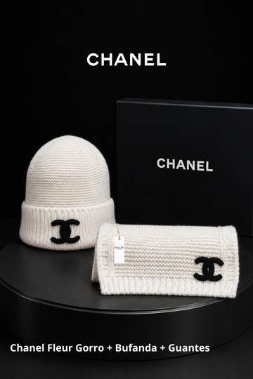 Chanel Fleur Gorro + Bufanda