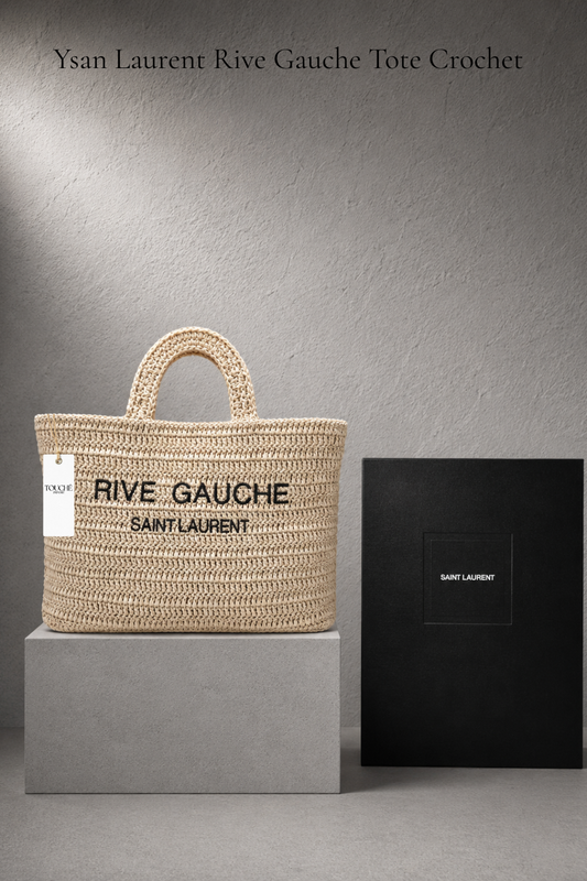 Ysan Laurent Rive Gauche Tote Crochet