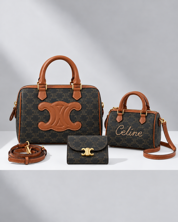 Celine Triomphe Canvas Set Negro
