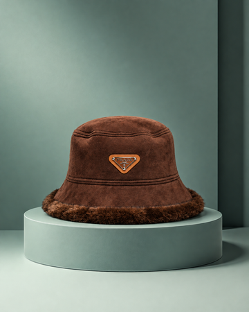 Prada Fellini Hat Marrón Gamuza