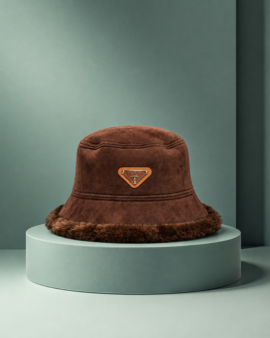 Prada Fellini Hat Marrón Gamuza