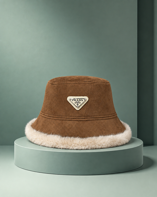 Prada Fellini Hat Camel Gamuza