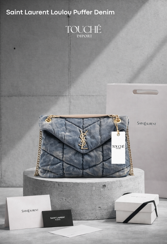 Ysan Laurent Lou Lou Puffer Denim