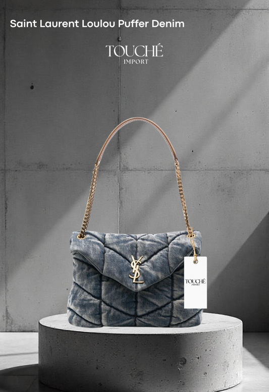 Ysan Laurent Lou Lou Puffer Denim